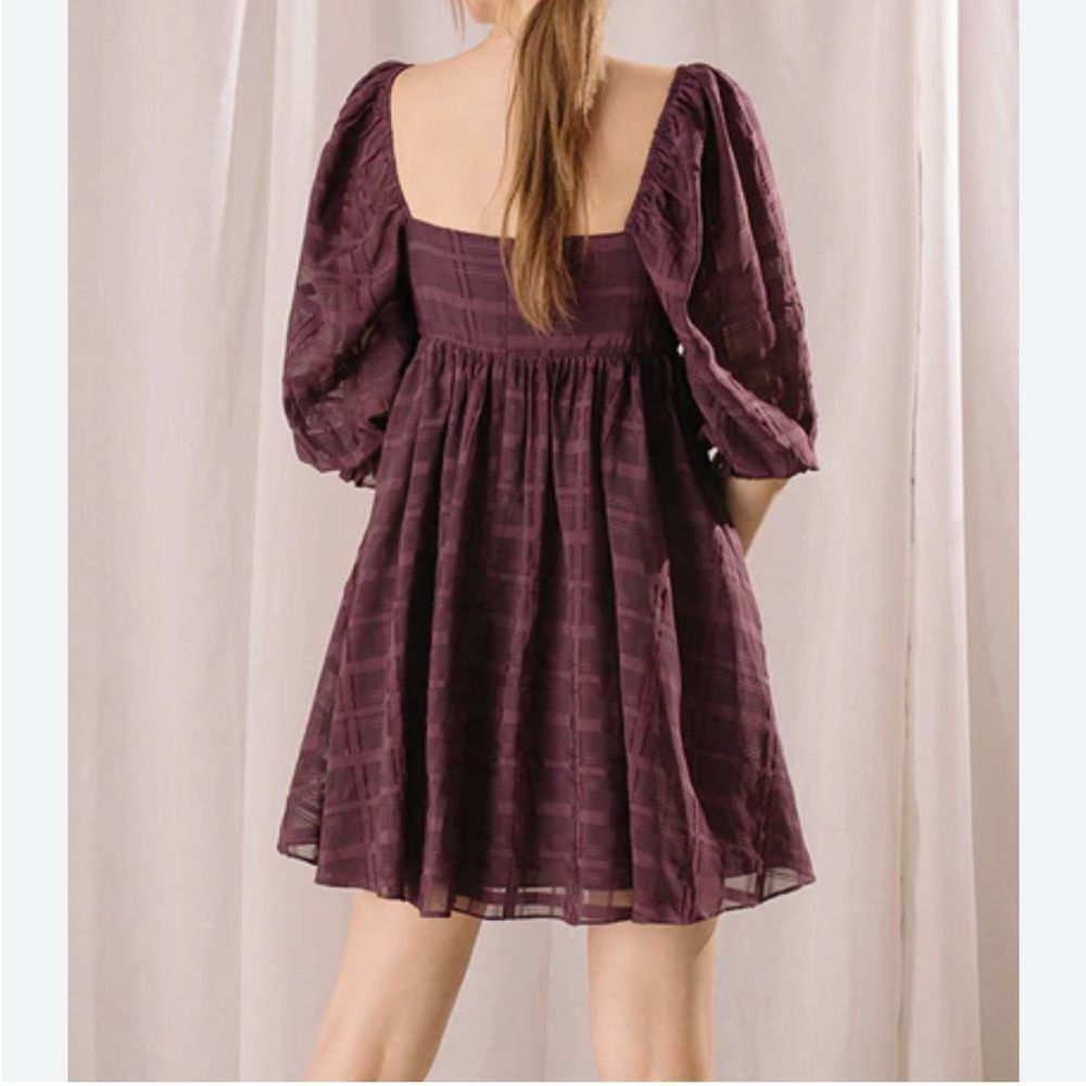 Storia Monochromatic Plaid Baby Doll
Mini Dress size S Purple - Picture 4 of 10